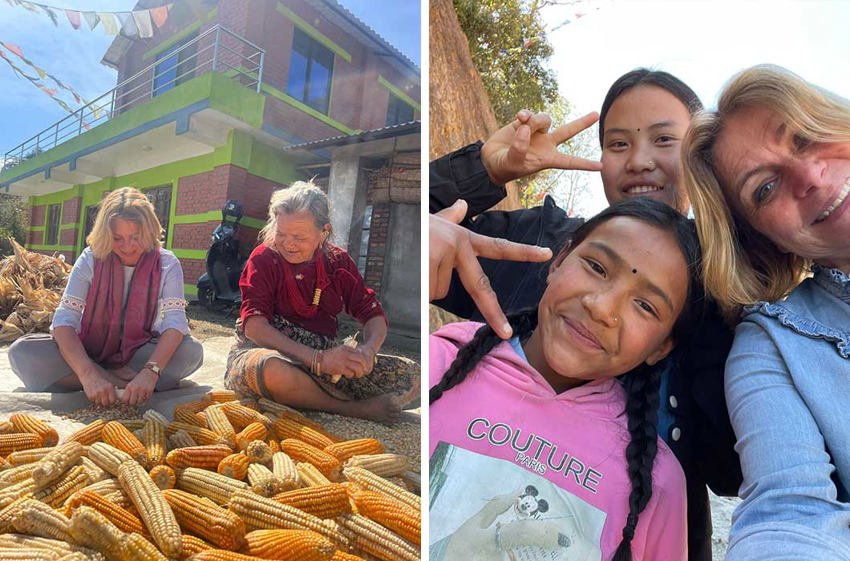 Judith vrijwilliger aan het werk in de community van Nepal