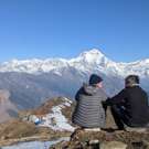 UItkijken in de bergen in Nepal