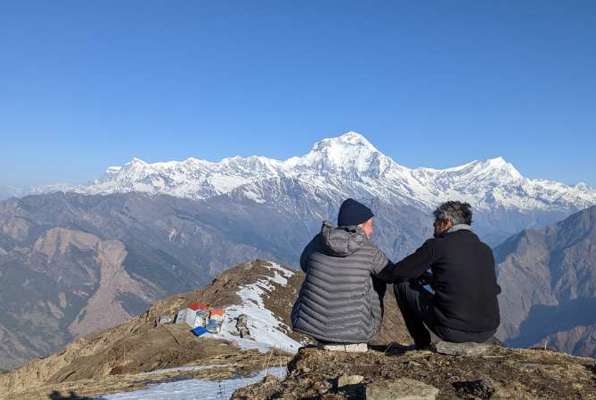 UItkijken in de bergen in Nepal