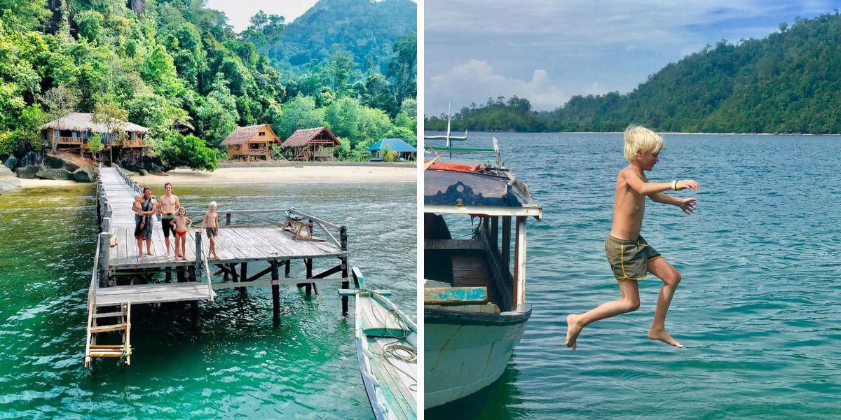 Gezin vrijwilligerswerk Sumatra