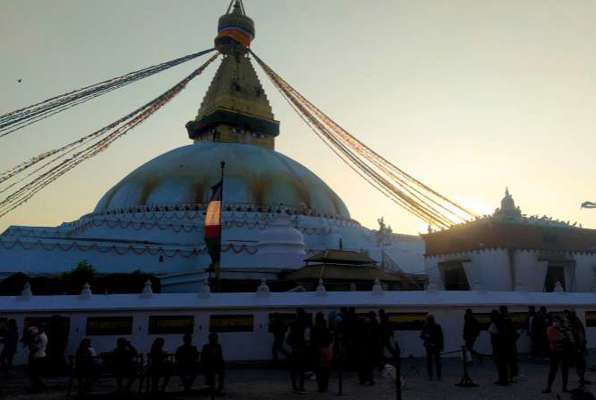 Kathmandu city trip tempel zonsondergang 