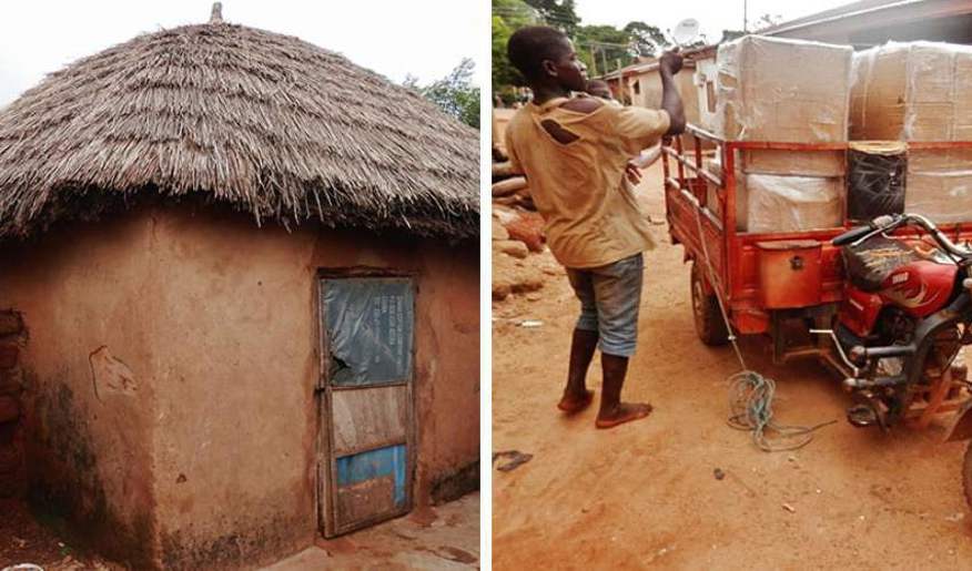 Vrijwilligerswerk in Ghana traditionele hutjes